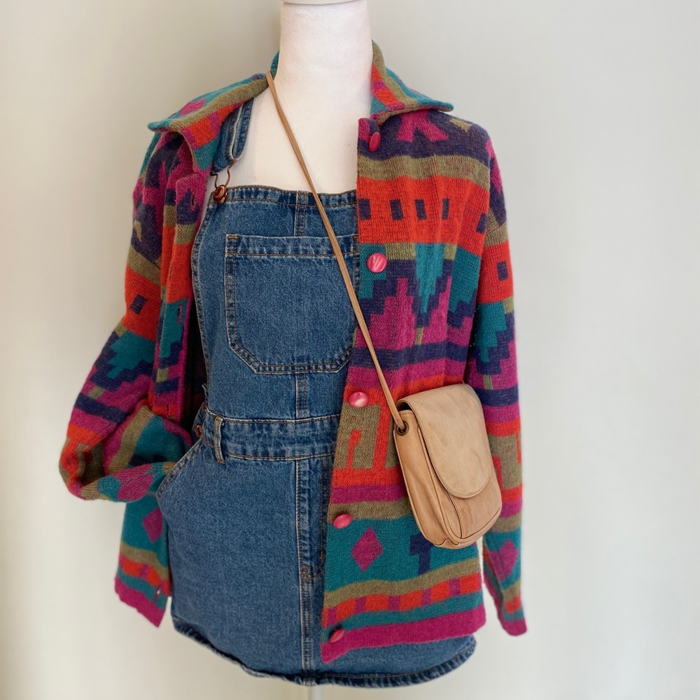Vintage Mohair Blend Cardigan - Women’s (S) - 90’s / Geometric